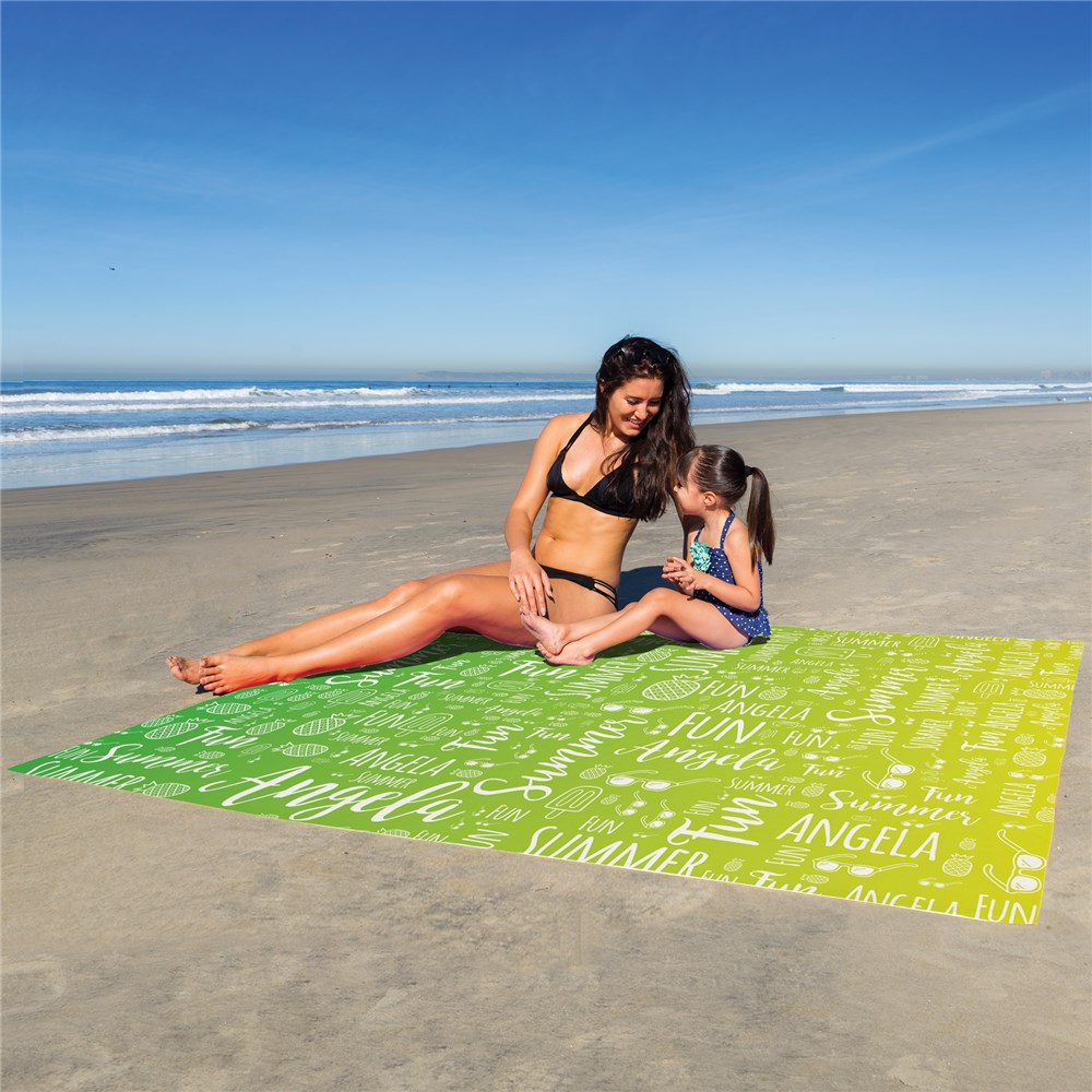 Personalized Large Beach Towel With Word-Art