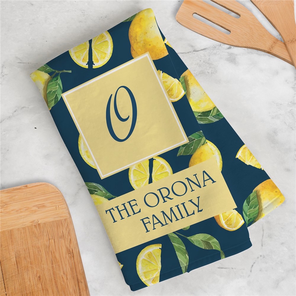 Personalized Dish Towel | Lemon Kitchen Accessories