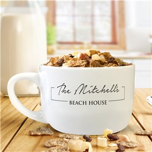 Personalized Family Name With Brackets Bowl with Handle U1474023T