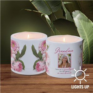 Personalized Memorial Flowers LED Candle with Holder U14935171