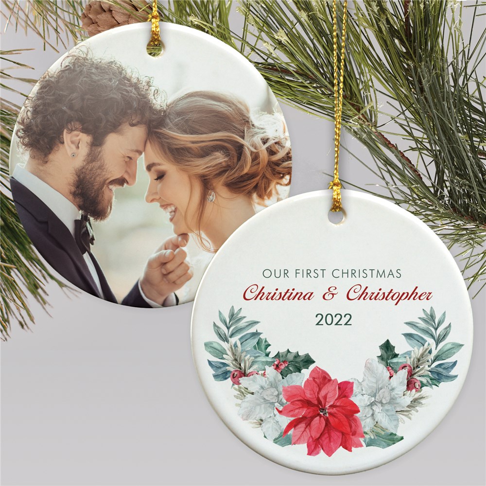 Personalized Wedding Ornament | First Christmas Photo Ornament