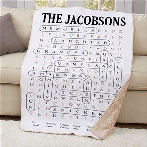 Personalized Family Name Word Search Sherpa Blanket U1552187