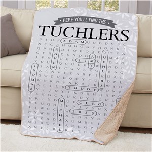 Personalized Here You'll Find Word Search Sherpa Blanket U1552287