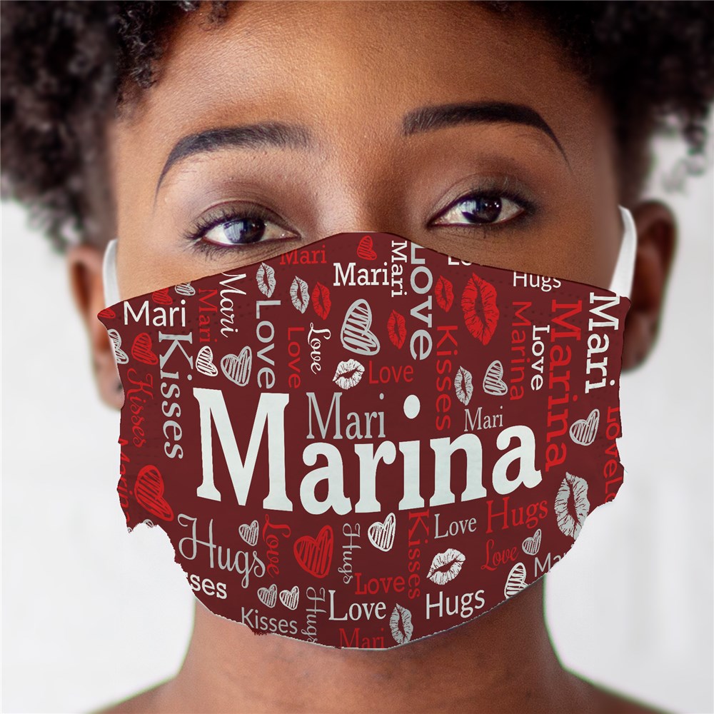 Personalized Name Word Art Face Mask