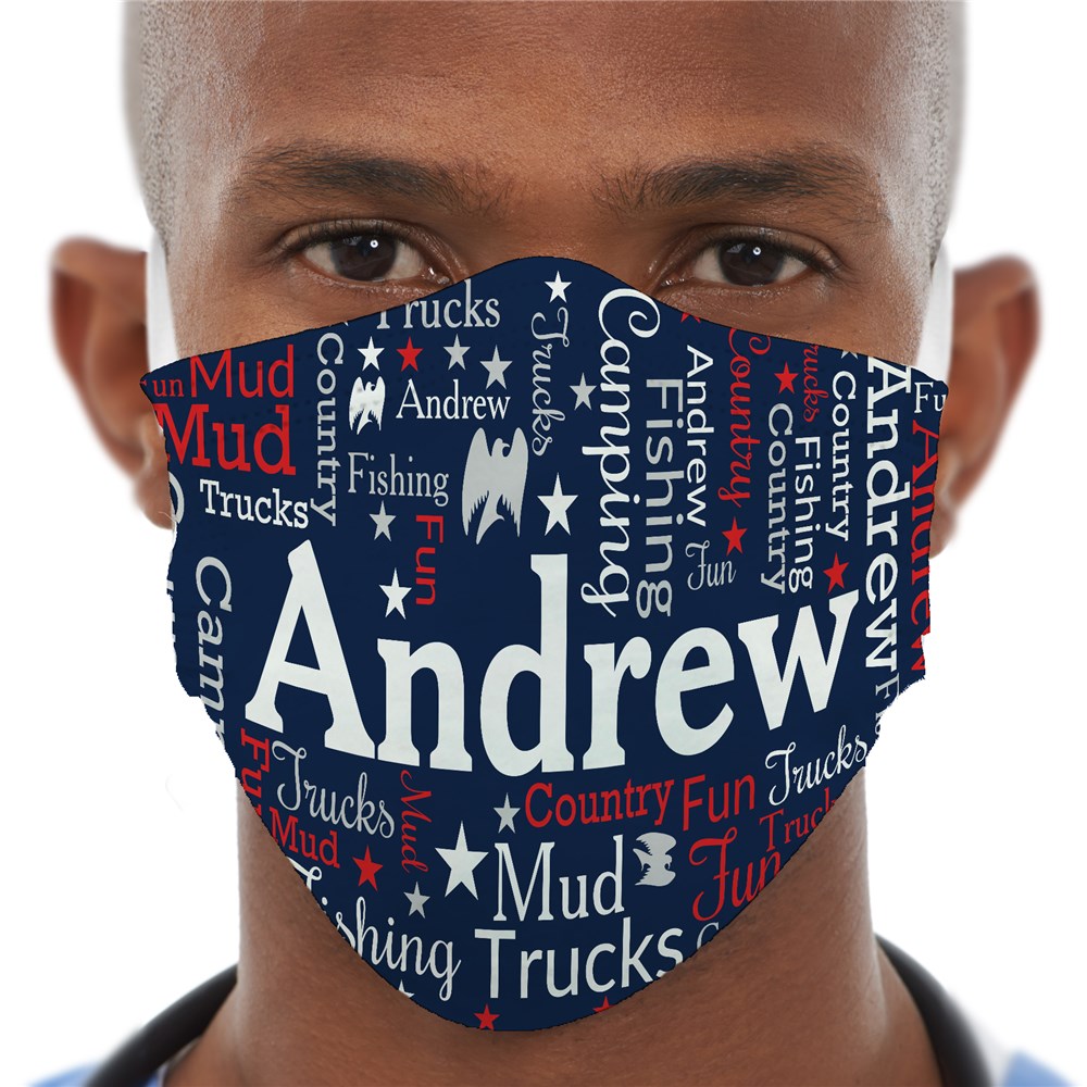 Personalized Name Word Art Face Mask