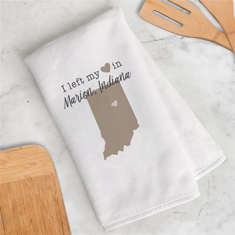Personalized Dish Towel with Home State