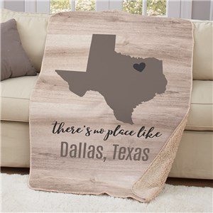 Personalized There's No Place Like Symbol Sherpa Blanket
