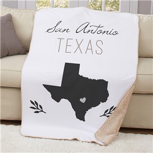 Personalized City And State Symbol Sherpa Blanket