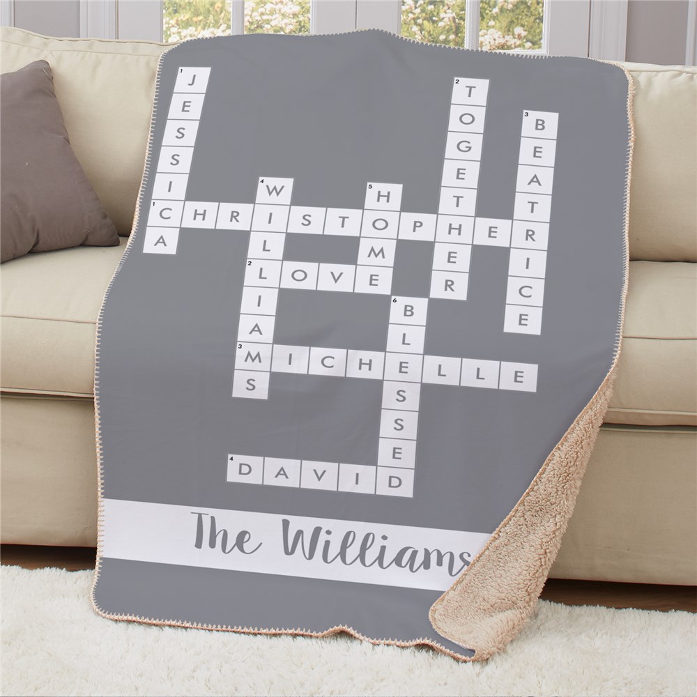 Personalized Crossword Blankets | Puzzle Lover Gifts