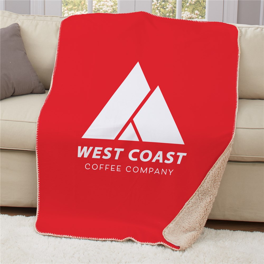 Personalized Corporate Logo Sherpa Blanket
