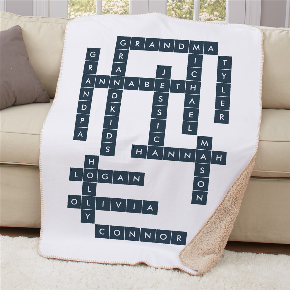 Personalized Crossword Blanket | Crossword-Themed Gifts