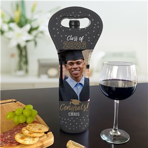 Customized Graduation Wine Gift Bag with Grad Year and Photo