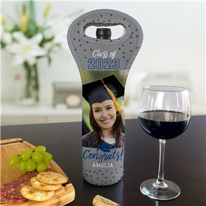 Customized Graduation Wine Gift Bag with Grad Year and Photo