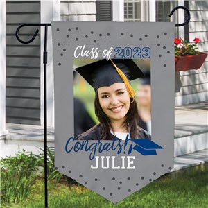 Personalized Class Of With Confetti Graduation Pennant Garden Flag