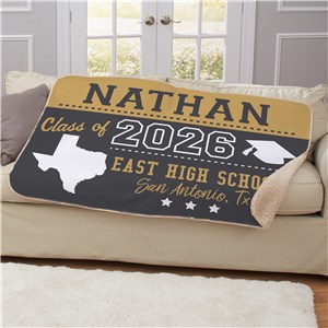 Graduation Blanket With State