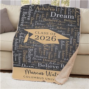 Personalized Graduation Word-Art Blanket