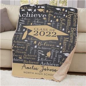 Personalized Graduation Word-Art Blanket