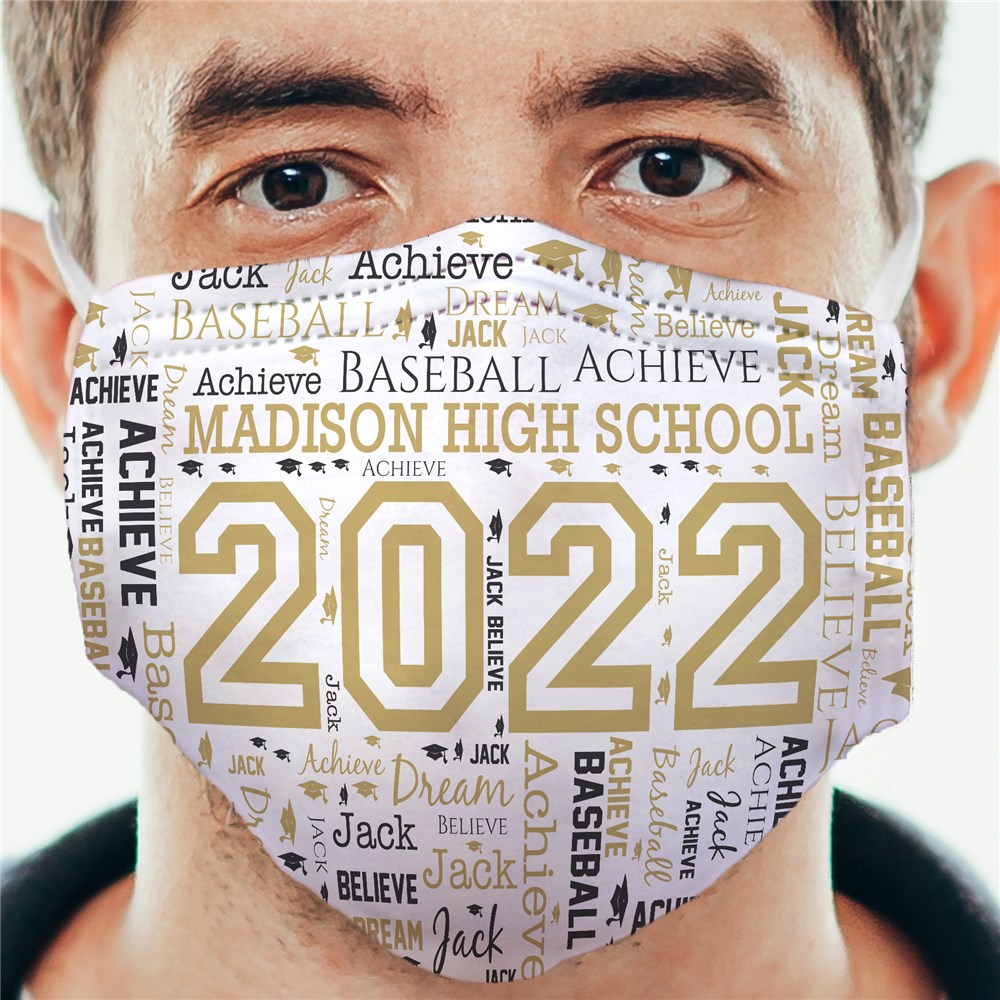 Personalized WordArt Graduation Face Mask GiftsForYouNow