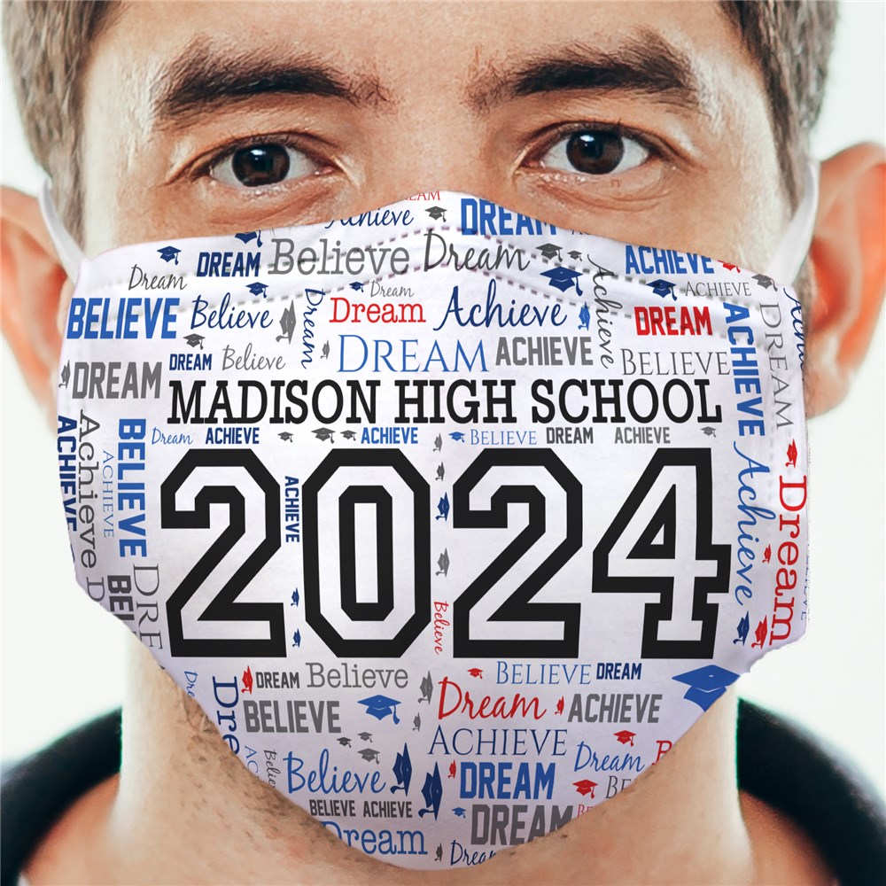 Personalized WordArt Graduation Face Mask GiftsForYouNow