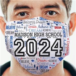 Personalized Graduation Word Art Face Mask