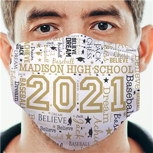 Personalized Graduation Word Art Face Mask U16040134