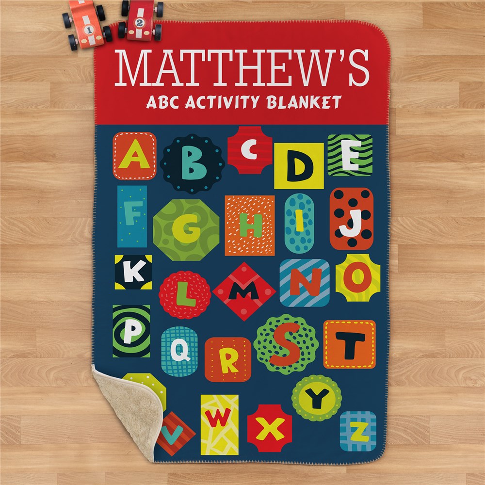 Personalized ABC Activity Sherpa Blanket