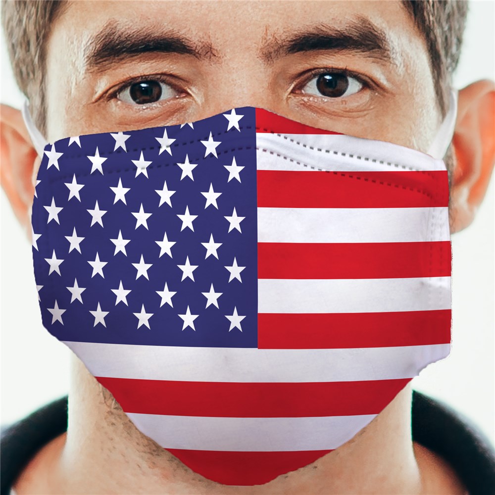 Personalized American Flag Face Mask