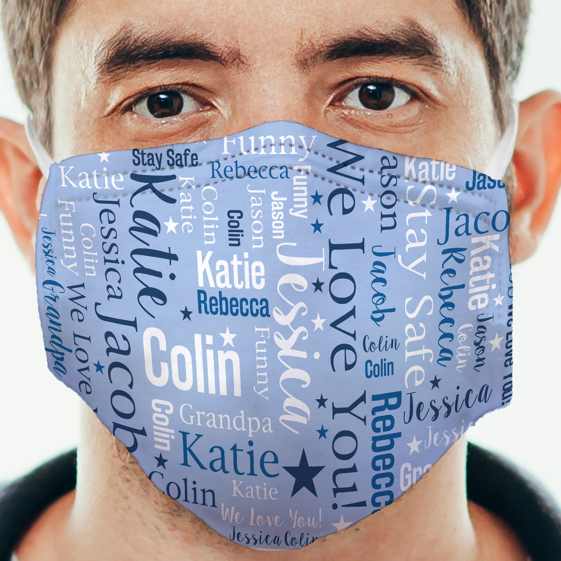 Personalized Word Art Face Mask