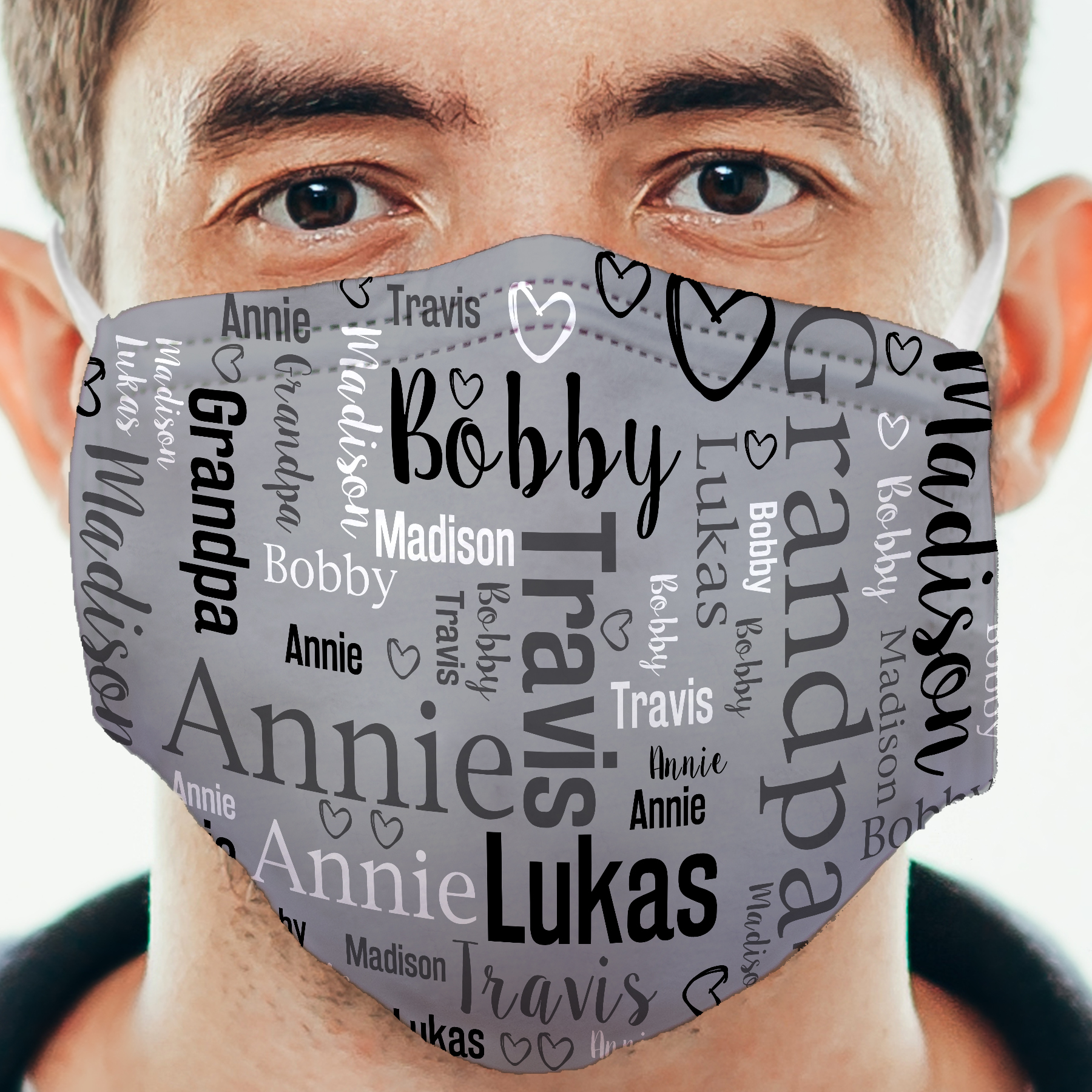 Personalized Word Art Face Mask