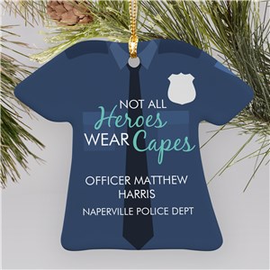 Personalized Not All Heroes Wear Capes Police Officer Ornament