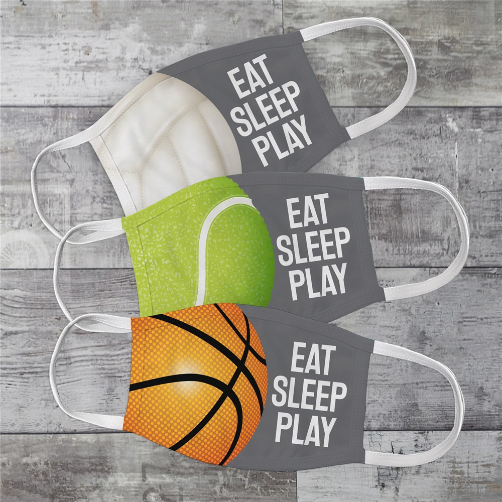 Eat Sleep Play Sports Kids' Face Mask