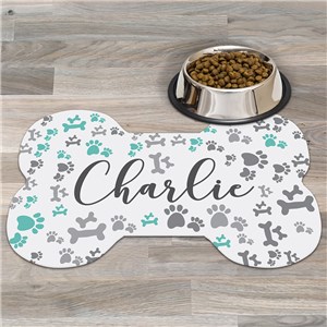 Personalized Dog Bone Word-Art Mat