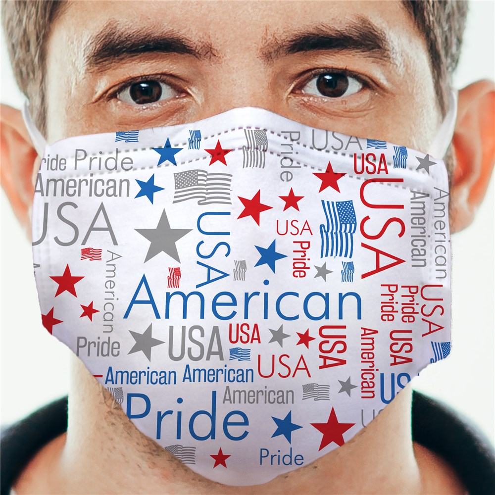 American Pride Word Art Face Mask