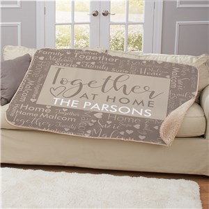 Personalized Together At Home Word Art 50x60 Sherpa Blanket