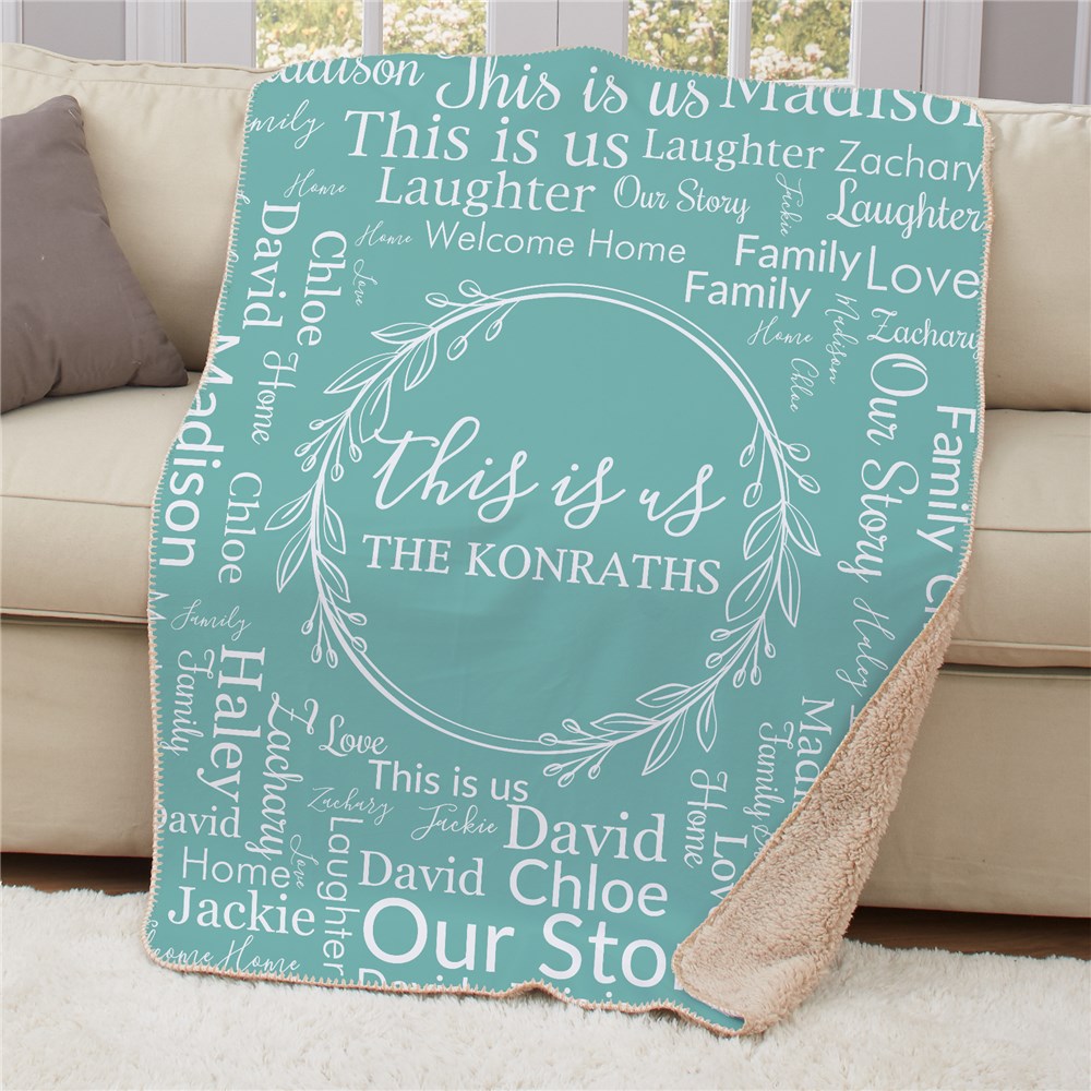This Is Us Personalized Blanket with Word Art Design