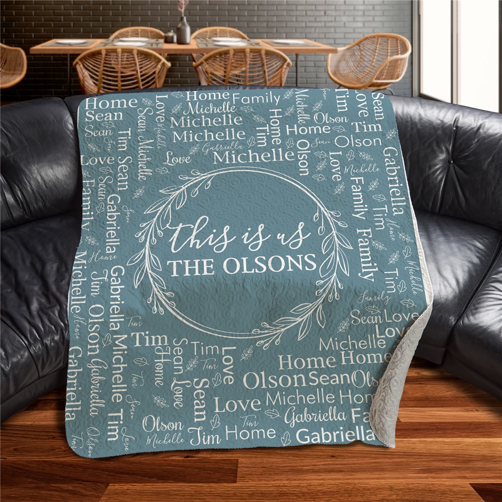 Personalized This Is Us Word Art Quilted Blanket U16801159