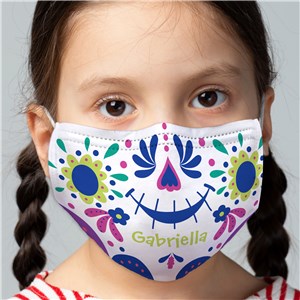 Personalized Sugar Skull Youth Face Mask