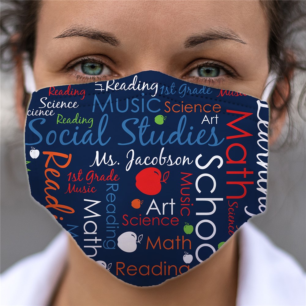 Personalized WordArt Face Mask for Teachers GiftsForYouNow
