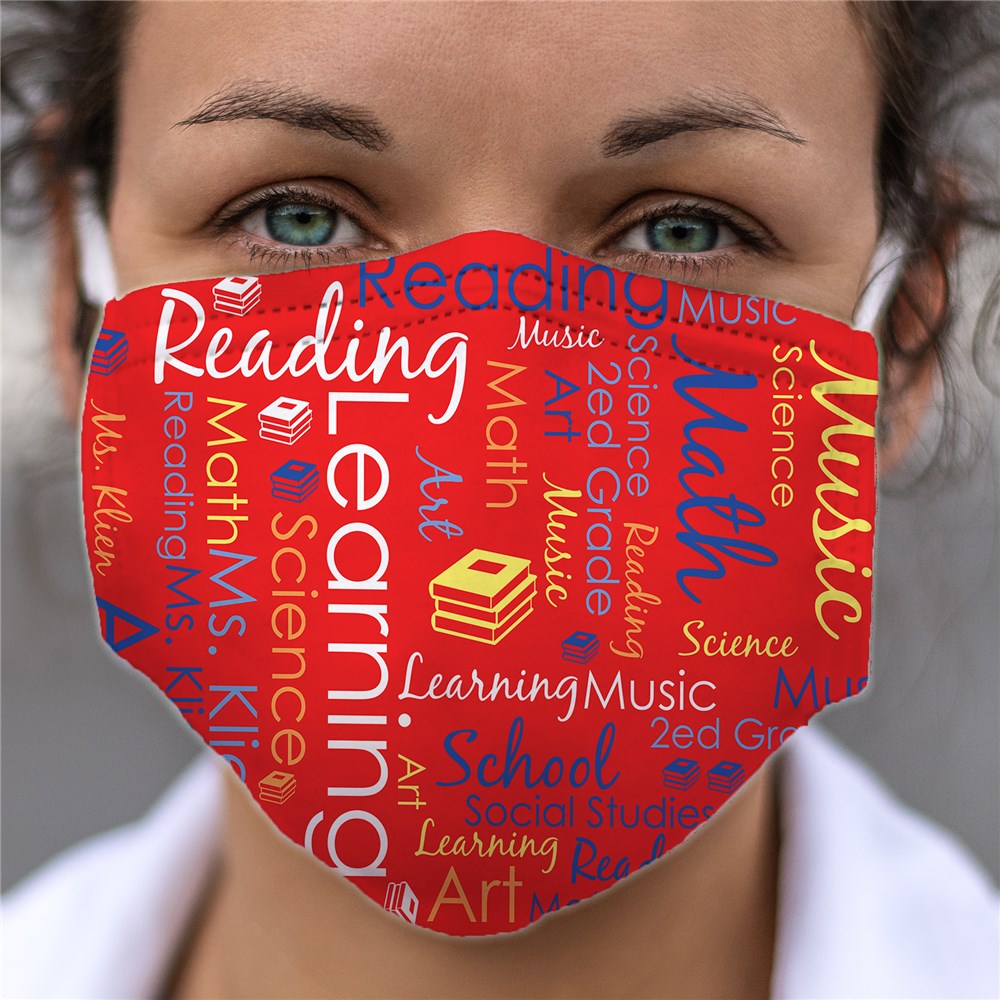 Personalized WordArt Face Mask for Teachers GiftsForYouNow