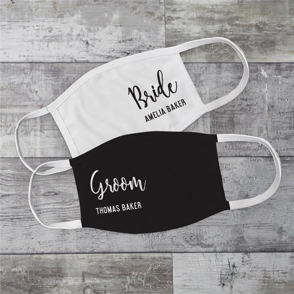 Personalized Groom & Bride Wedding Face Mask GiftsForYouNow
