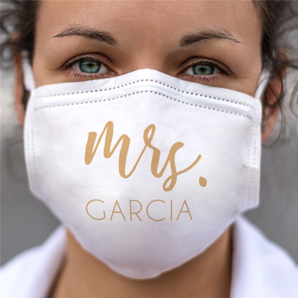 Personalized Mr. & Mrs. Gold Wedding Face Mask GiftsForYouNow