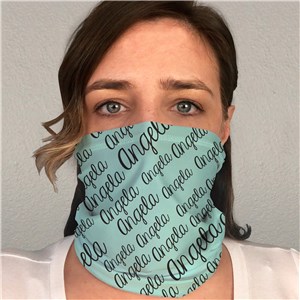 Personalized Slanted Script Word Art Gaiter