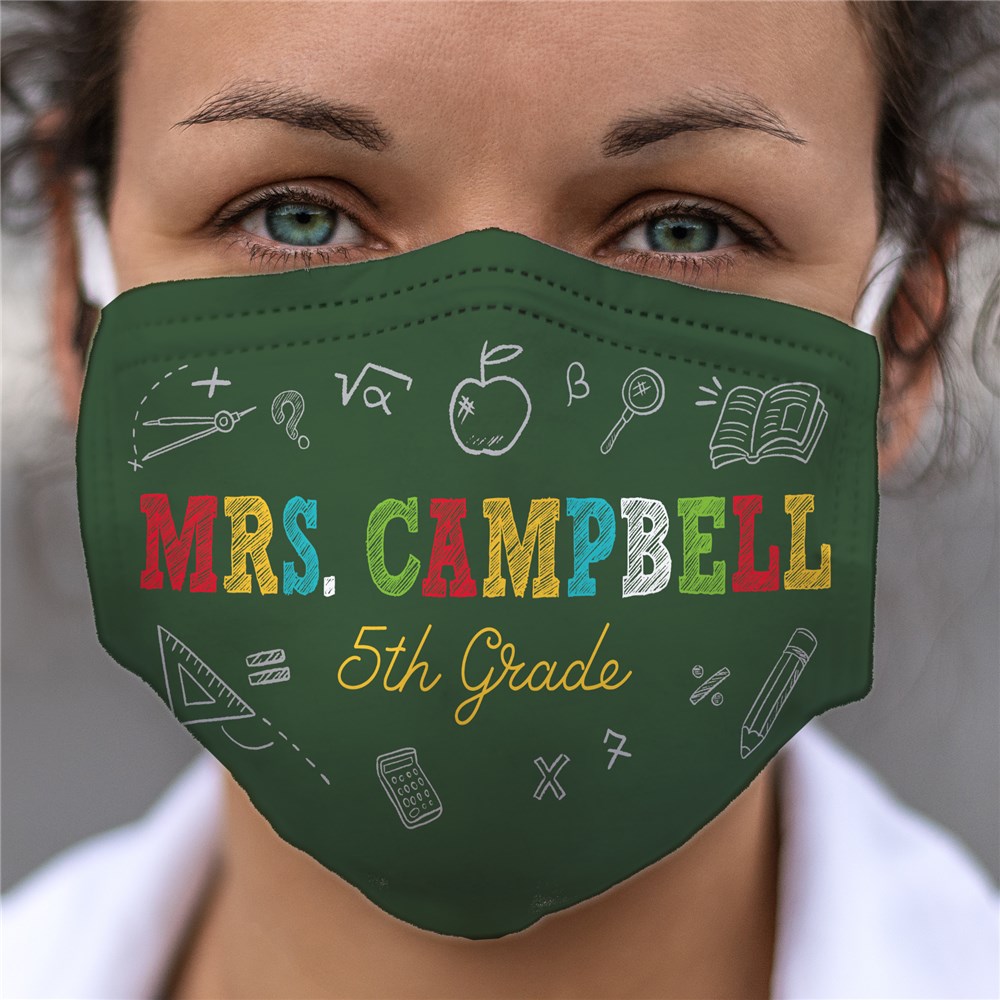 Personalized Teacher's Chalkboard Face Mask GiftsForYouNow