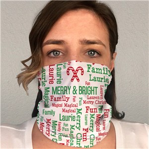 Personalized Candy Cane Word Art Gaiter