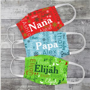 Personalized Christmas Word-Art Face Mask