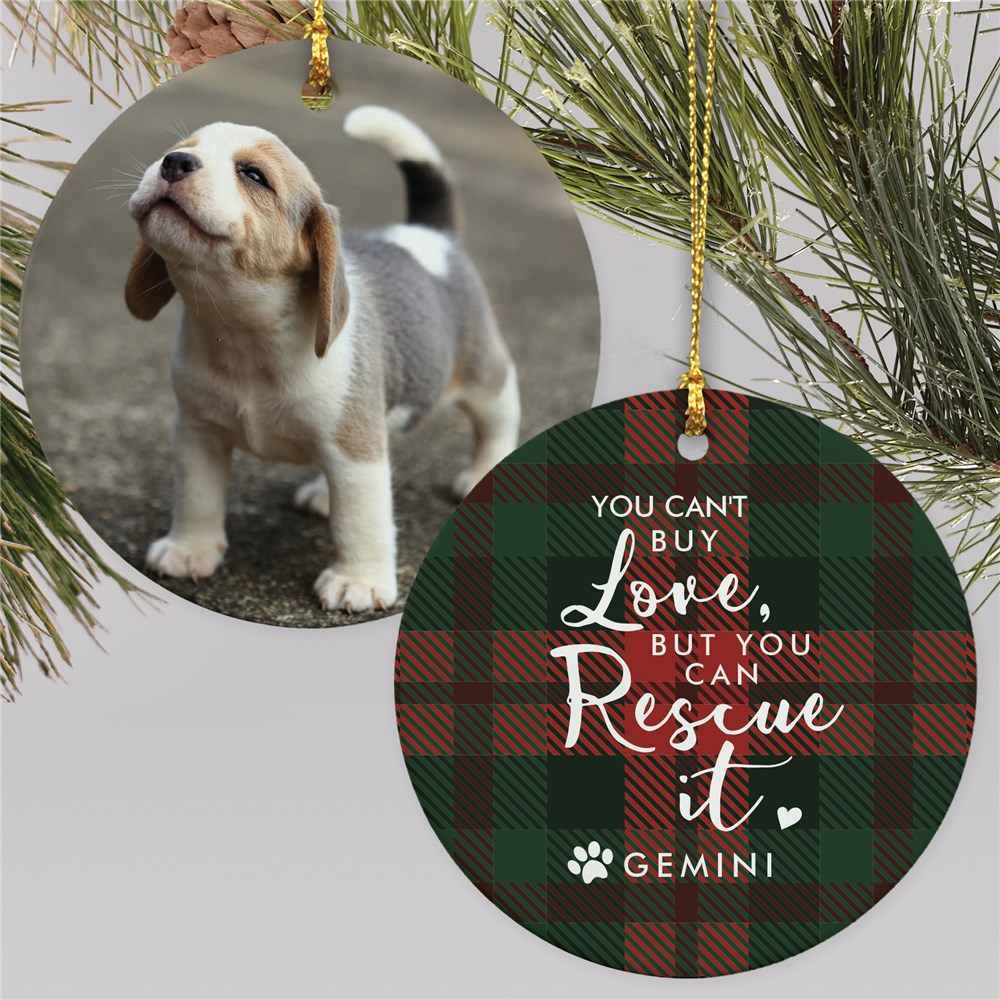 Personalized Rescue It Photo Double Sided Round Ornament