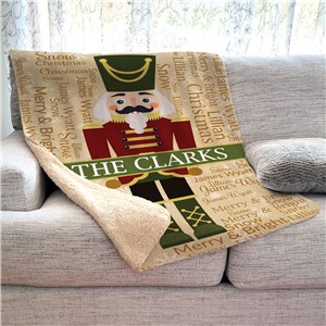 Personalized Word-art Nutcracker Sherpa Blanket