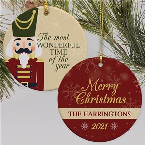 Personalized Nutcracker Round Double Sided Ornament