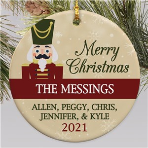 Personalized Merry Christmas Round Ornament