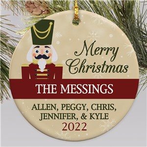 Personalized Merry Christmas Round Ornament
